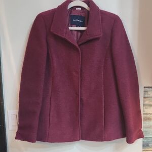 Lands' End Women's Deep Mauve Wool Coat
